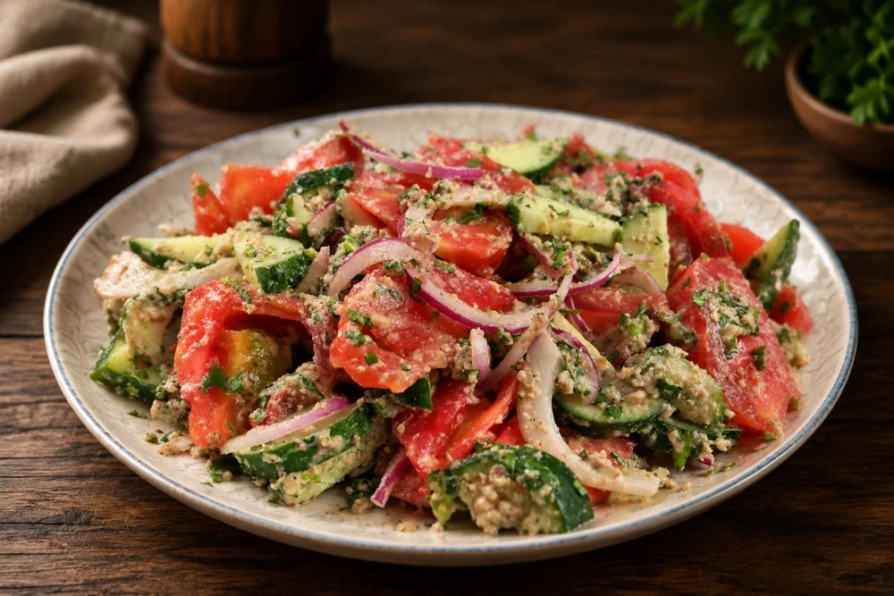 Georgischer Salat mit Walnüssen – georgisches Gericht
